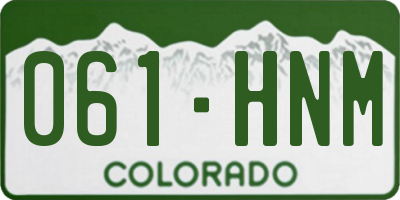 CO license plate 061HNM
