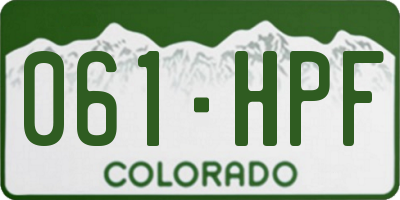 CO license plate 061HPF