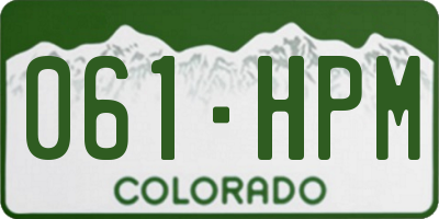 CO license plate 061HPM