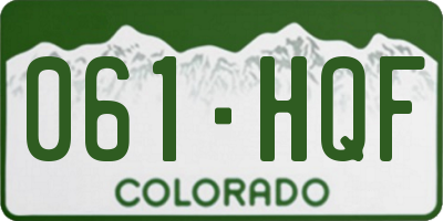 CO license plate 061HQF