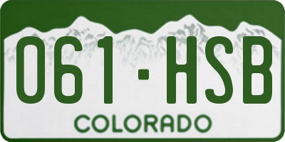 CO license plate 061HSB