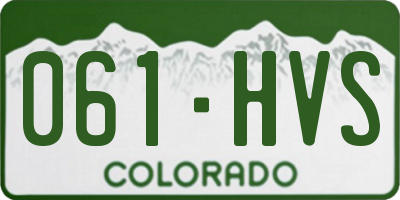 CO license plate 061HVS