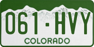 CO license plate 061HVY
