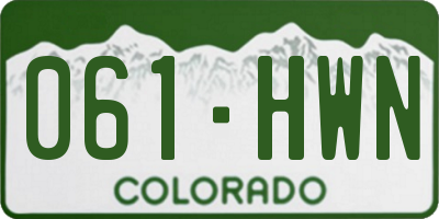 CO license plate 061HWN