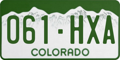 CO license plate 061HXA
