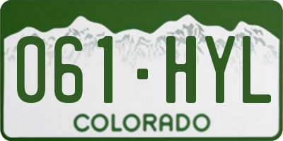 CO license plate 061HYL