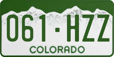 CO license plate 061HZZ
