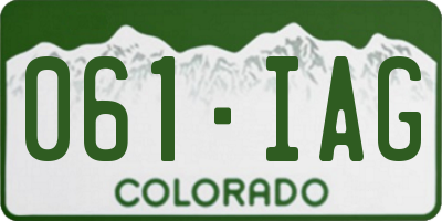 CO license plate 061IAG