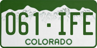 CO license plate 061IFE
