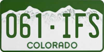 CO license plate 061IFS