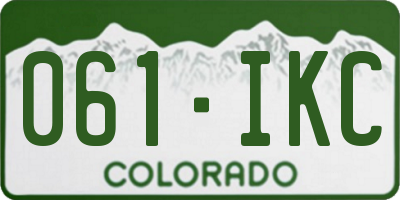 CO license plate 061IKC