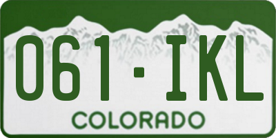 CO license plate 061IKL