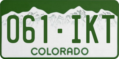 CO license plate 061IKT