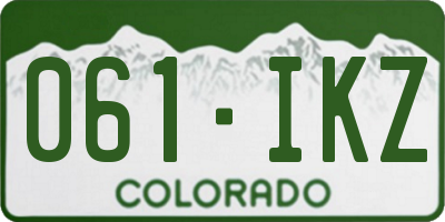 CO license plate 061IKZ