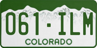 CO license plate 061ILM