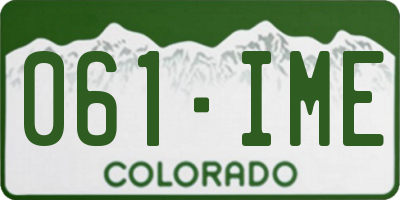 CO license plate 061IME