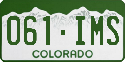 CO license plate 061IMS