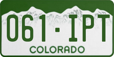 CO license plate 061IPT