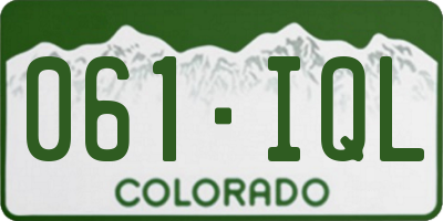 CO license plate 061IQL