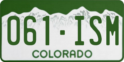 CO license plate 061ISM