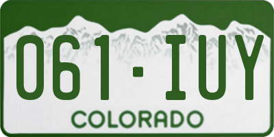 CO license plate 061IUY