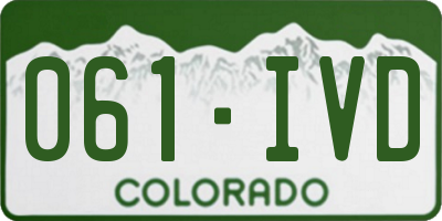 CO license plate 061IVD
