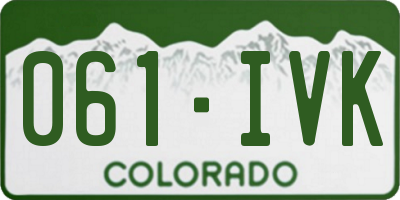 CO license plate 061IVK