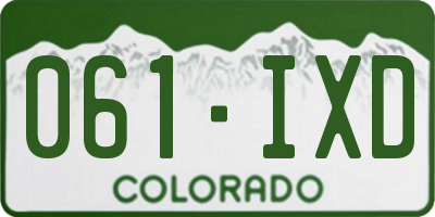 CO license plate 061IXD