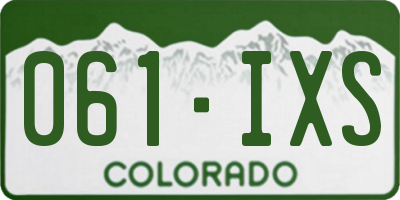 CO license plate 061IXS