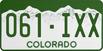 CO license plate 061IXX