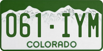 CO license plate 061IYM