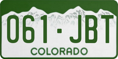 CO license plate 061JBT