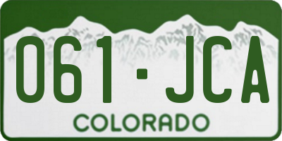 CO license plate 061JCA