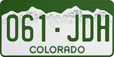 CO license plate 061JDH