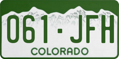 CO license plate 061JFH
