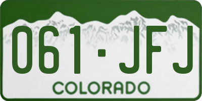 CO license plate 061JFJ