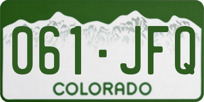 CO license plate 061JFQ