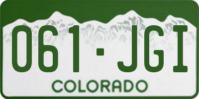 CO license plate 061JGI