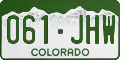 CO license plate 061JHW