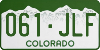 CO license plate 061JLF