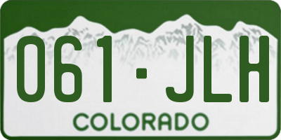 CO license plate 061JLH
