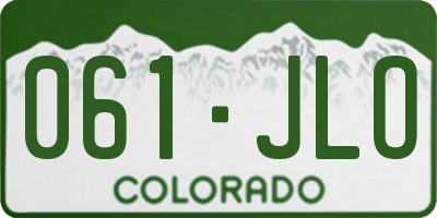 CO license plate 061JLO