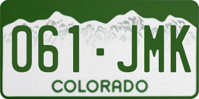 CO license plate 061JMK
