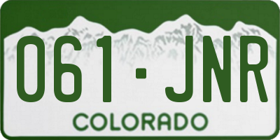 CO license plate 061JNR