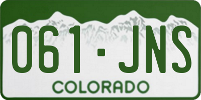CO license plate 061JNS