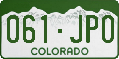 CO license plate 061JPO