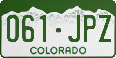 CO license plate 061JPZ