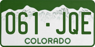 CO license plate 061JQE