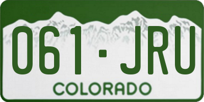CO license plate 061JRU