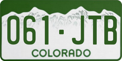 CO license plate 061JTB
